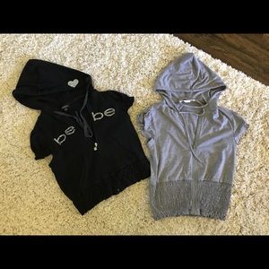 Bebe small sweatshirt jacket black zip up hoodie